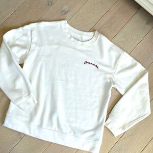 Abercrombie white crewneck sweatshirt